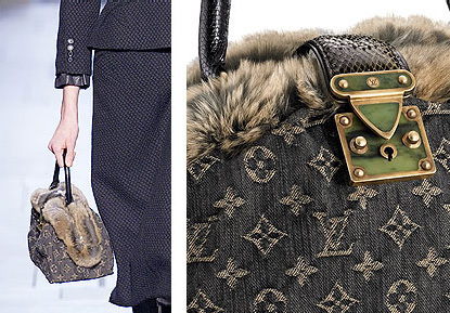 LOUIS VUITTON PM Bag Limited Edition Denim Chinchilla Trapeze AS NEW -  Chelsea Vintage Couture